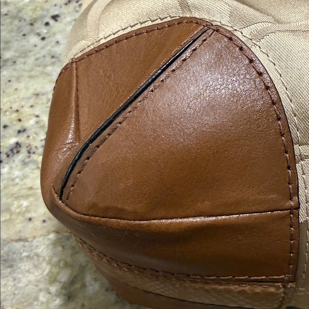 Coach Peyton Signature C Sateen Beige and Brown Hobo Shoulder Bag - Picture 9 of 16